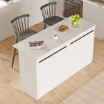 Casa si Gradina - Mobilier - Mese si birouri - Mese bucatarie si dining - Masa de bucatarie, Hanah Home, pal melaminat, alb, 160x60x90 cm - Infinity.ro