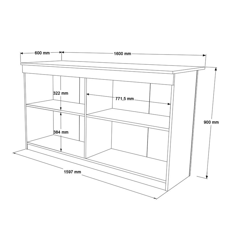 Casa si Gradina - Mobilier - Mese si birouri - Mese bucatarie si dining - Masa bucatarie, Hanah Home, pal melaminat, stejar, 160x60x90 cm - Infinity.ro