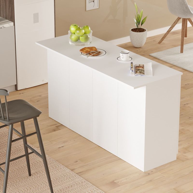 Casa si Gradina - Mobilier - Mese si birouri - Mese bucatarie si dining - Masa de bucatarie, Hanah Home, pal melaminat, alb, 160x60x90 cm - Infinity.ro