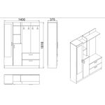 Casa si Gradina - Mobilier - Organizare si depozitare - Cuiere - Cuier, Hanah Home, pal melaminat, alb, 140x36.8x181.8 cm - Infinity.ro