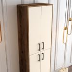 Casa si Gradina - Mobilier - Dulapuri si sifoniere - Dulapuri pantofi - Dulap pantofi, Hanah Home, pal melaminat, nuc crem, 60x35x200 cm - Infinity.ro