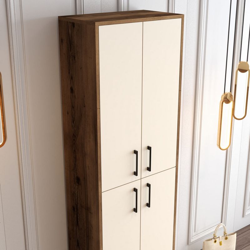 Casa si Gradina - Mobilier - Dulapuri si sifoniere - Dulapuri pantofi - Dulap pantofi, Hanah Home, pal melaminat, nuc crem, 60x35x200 cm - Infinity.ro