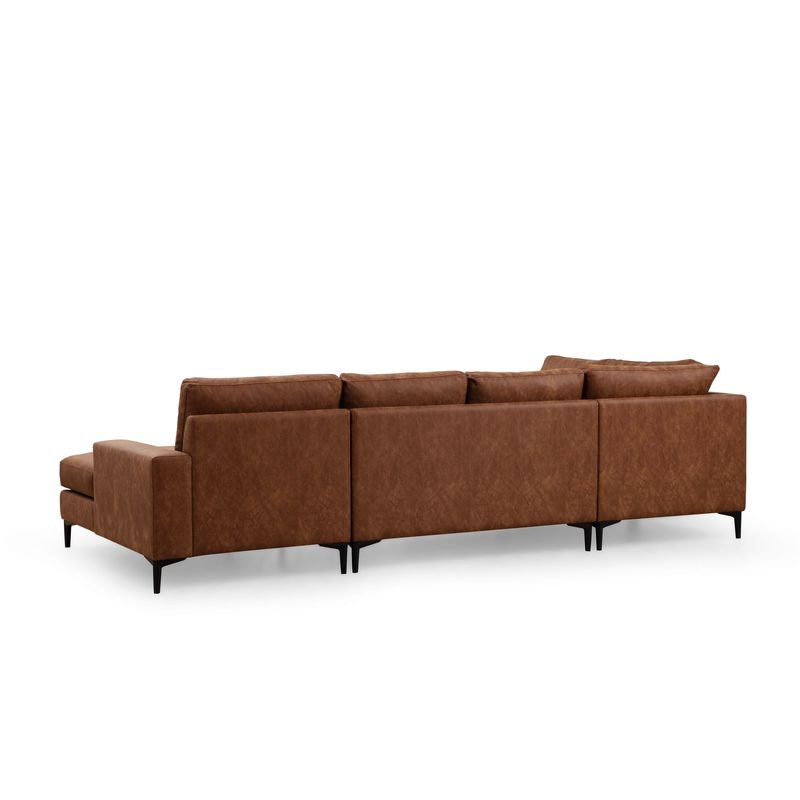 Casa si Gradina - Mobilier - Canapele si coltare - Coltare - Coltar, Hanah Home, lemn fag si pal, camel, 314x200x155 cm, material 100% poliester - Infinity.ro