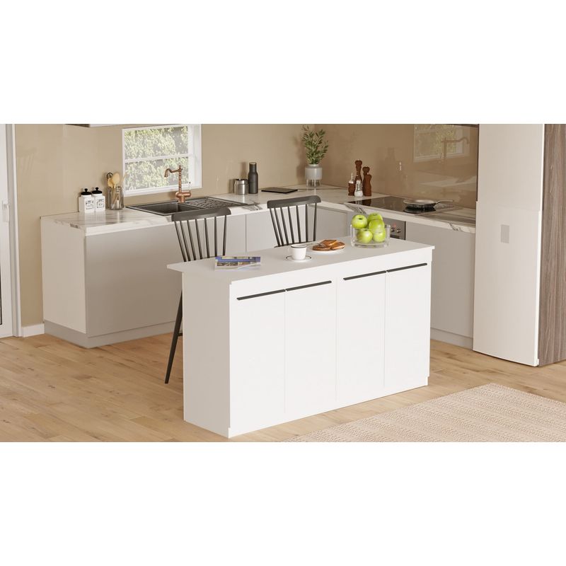 Casa si Gradina - Mobilier - Mese si birouri - Mese bucatarie si dining - Masa de bucatarie, Hanah Home, pal melaminat, alb, 160x60x90 cm - Infinity.ro