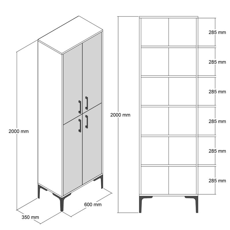 Casa si Gradina - Mobilier - Dulapuri si sifoniere - Dulapuri pantofi - Dulap pantofi, Hanah Home, pal melaminat, nuc crem, 60x35x200 cm - Infinity.ro