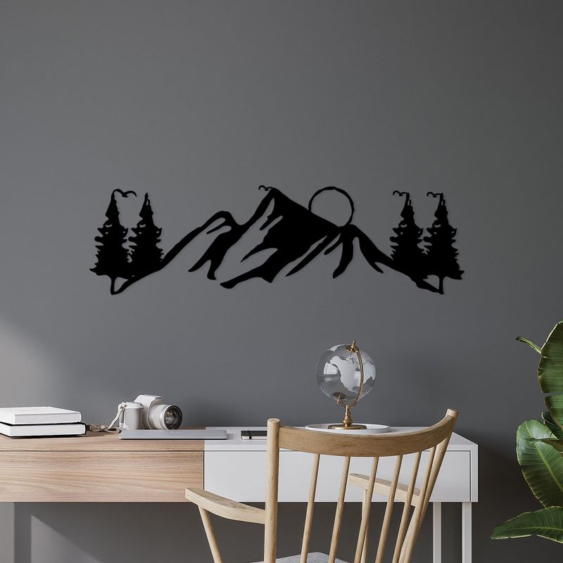 Casa si Gradina - Decoratiuni - Decoratiuni perete - Accesoriu decorativ de perete, Wallxpert, metal, negru, 70x20 cm, 899SKL2583 - Infinity.ro