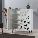 Casa si Gradina - Mobilier - Dulapuri si sifoniere - Dulapuri - Dulap multifunctional, Hanah Home, pal melaminat, alb negru, 95x36x111 cm, 869VEL3988 - Infinity.ro