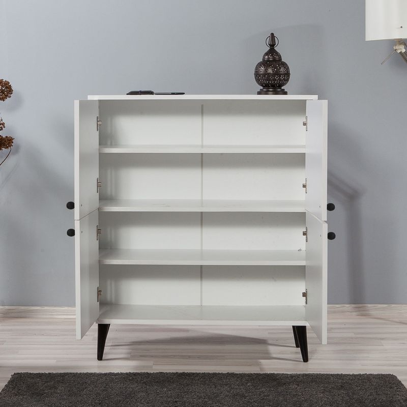 Casa si Gradina - Mobilier - Dulapuri si sifoniere - Dulapuri - Dulap multifunctional, Hanah Home, pal melaminat, alb negru, 95x36x111 cm, 869VEL3988 - Infinity.ro