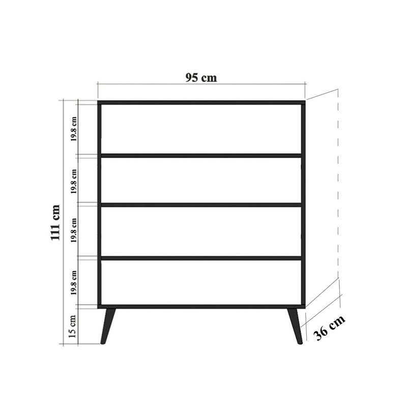 Casa si Gradina - Mobilier - Dulapuri si sifoniere - Dulapuri - Dulap multifunctional, Hanah Home, pal melaminat, alb negru, 95x36x111 cm, 869VEL3988 - Infinity.ro