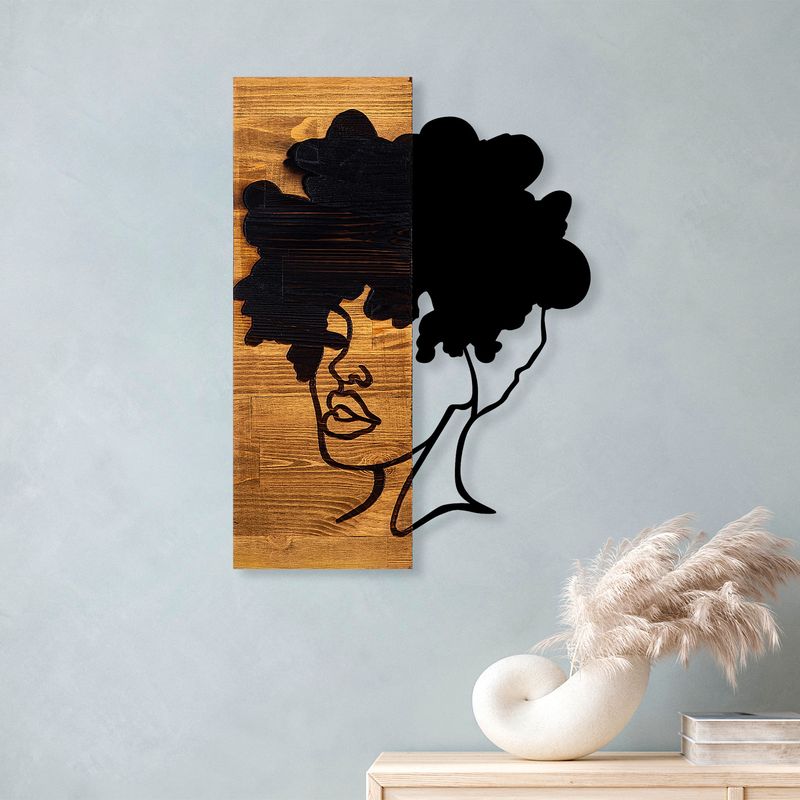 Casa si Gradina - Decoratiuni - Decoratiuni perete - Accesoriu decorativ de perete, Wallxpert, lemn si metal, negru si nuc deschis, 35x3x50 cm, 899SKL2210 - Infinity.ro