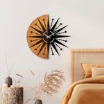 Casa si Gradina - Decoratiuni - Ceasuri - Ceas de perete decorativ, Wallxpert, lemn, nuc si negru, diametru 56 cm, 539TNL1174 - Infinity.ro