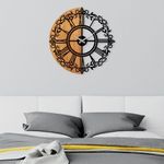 Casa si Gradina - Decoratiuni - Ceasuri - Ceas de perete decorativ, Wallxpert, lemn, nuc si negru, diametru 56 cm, 539TNL1163 - Infinity.ro