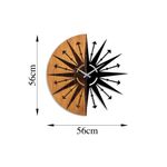 Casa si Gradina - Decoratiuni - Ceasuri - Ceas de perete decorativ, Wallxpert, lemn, nuc si negru, diametru 56 cm, 539TNL1174 - Infinity.ro