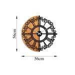 Casa si Gradina - Decoratiuni - Ceasuri - Ceas de perete decorativ, Wallxpert, lemn, nuc si negru, diametru 56 cm, 539TNL1163 - Infinity.ro