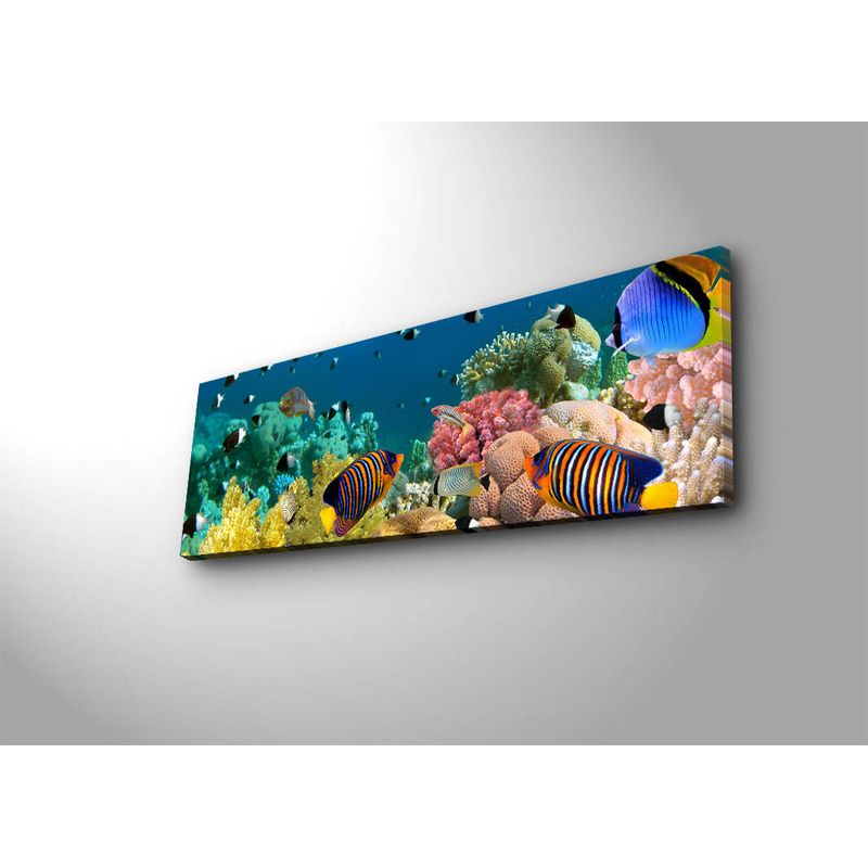 Casa si Gradina - Decoratiuni - Tablouri - Tablou canvas cu led, Wallxpert, panza piele de caprioara, multicolor, 30x90 cm, 239SHN1263 - Infinity.ro