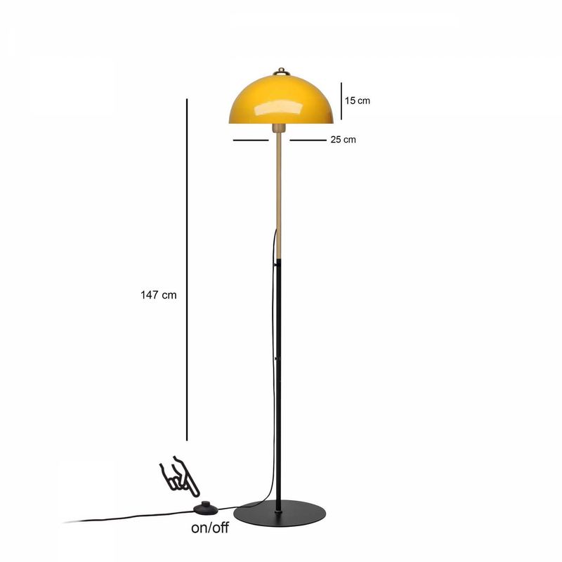 Casa si Gradina - Corpuri si surse de iluminat - Veioze si lampi - Lampadare - Lampadar, Opviq, metal, galben, 147 cm - Infinity.ro