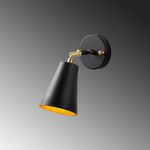 Casa si Gradina - Corpuri si surse de iluminat - Plafoniere, aplice si spoturi - Aplica de perete, Opviq, metal, negru auriu, 10x26x21 cm - Infinity.ro