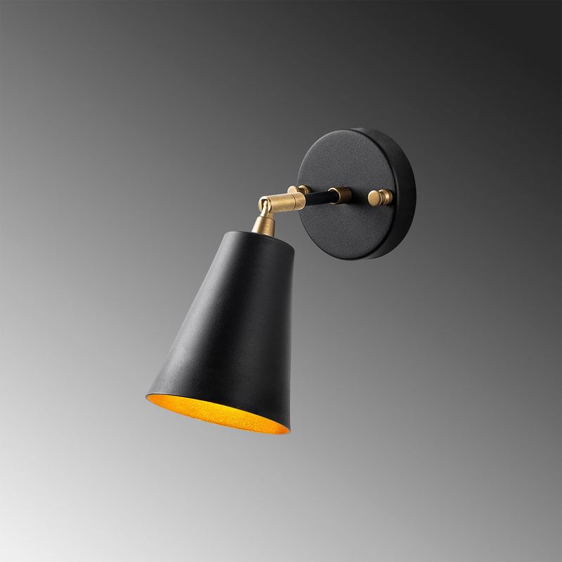 Casa si Gradina - Corpuri si surse de iluminat - Plafoniere, aplice si spoturi - Aplica de perete, Opviq, metal, negru auriu, 10x26x21 cm - Infinity.ro