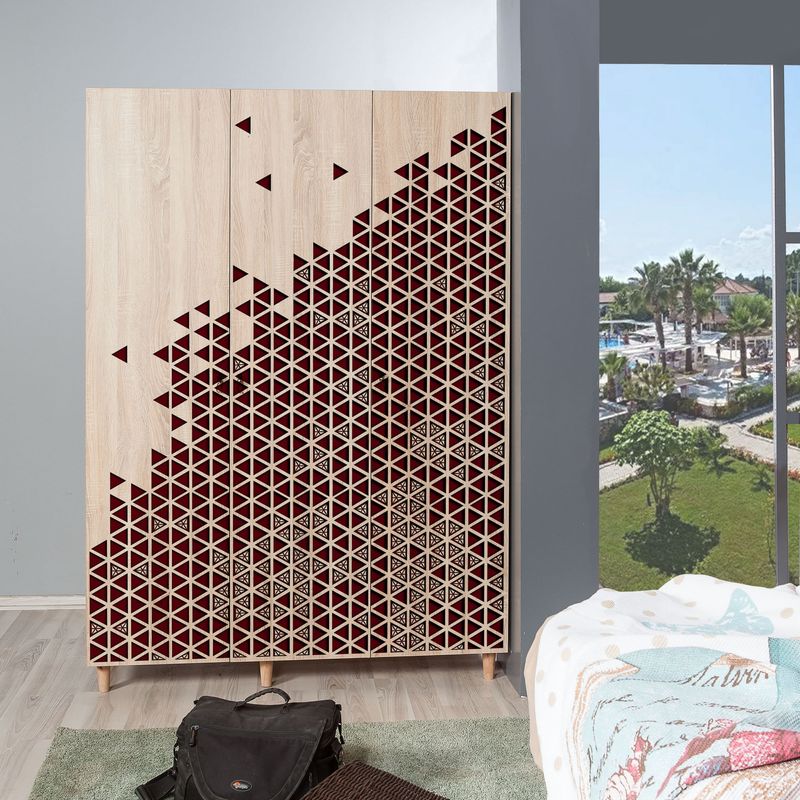 Casa si Gradina - Mobilier - Dulapuri si sifoniere - Sifoniere - Sifonier, Hanah Home, pal melaminat, stejar sonoma, 135x52x192 cm, 863SPH4210 - Infinity.ro