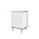 Casa si Gradina - Mobilier - Comode si corpuri - Noptiere - Noptiera, Hanah Home, pal melaminat, alb auriu, 40x35x60 cm - Infinity.ro