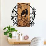 Casa si Gradina - Decoratiuni - Decoratiuni perete - Decoratiune de perete, Wallxpert, lemn si metal, nuc si negru, 59x57 cm - Infinity.ro