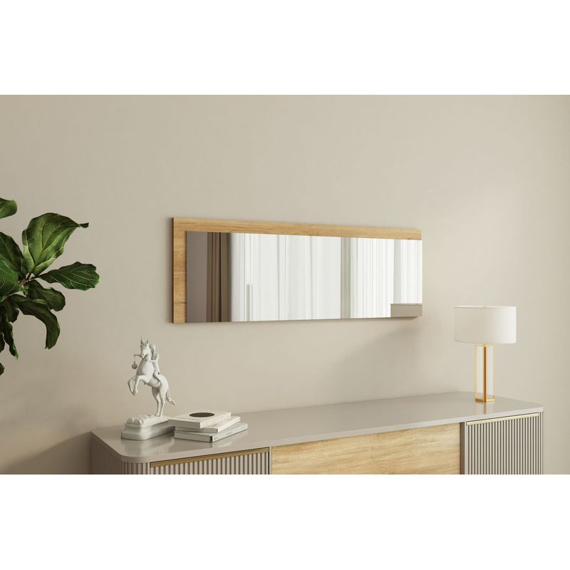 Casa si Gradina - Decoratiuni - Oglinzi - Oglinda de perete, Hanah Home, mdf, alb natural, 40x120x2.2 cm - Infinity.ro