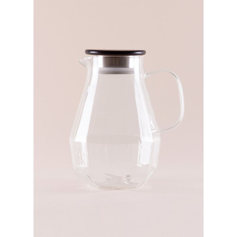 Casa si Gradina - Bucatarie si vesela - Accesorii bar - Carafe si decantoare - Carafa, Hermia, sticla, capac bambus, transparenta, 15x12x20 cm, 1800 ml - Infinity.ro