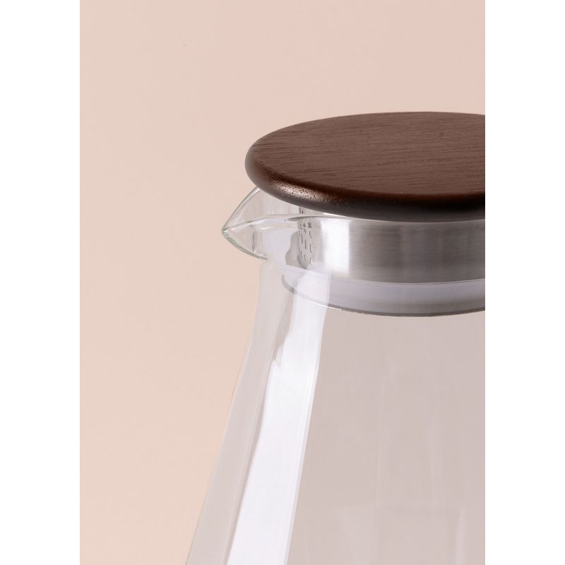 Casa si Gradina - Bucatarie si vesela - Accesorii bar - Carafe si decantoare - Carafa, Hermia, sticla, capac bambus, transparenta, 15x12x20 cm, 1800 ml - Infinity.ro