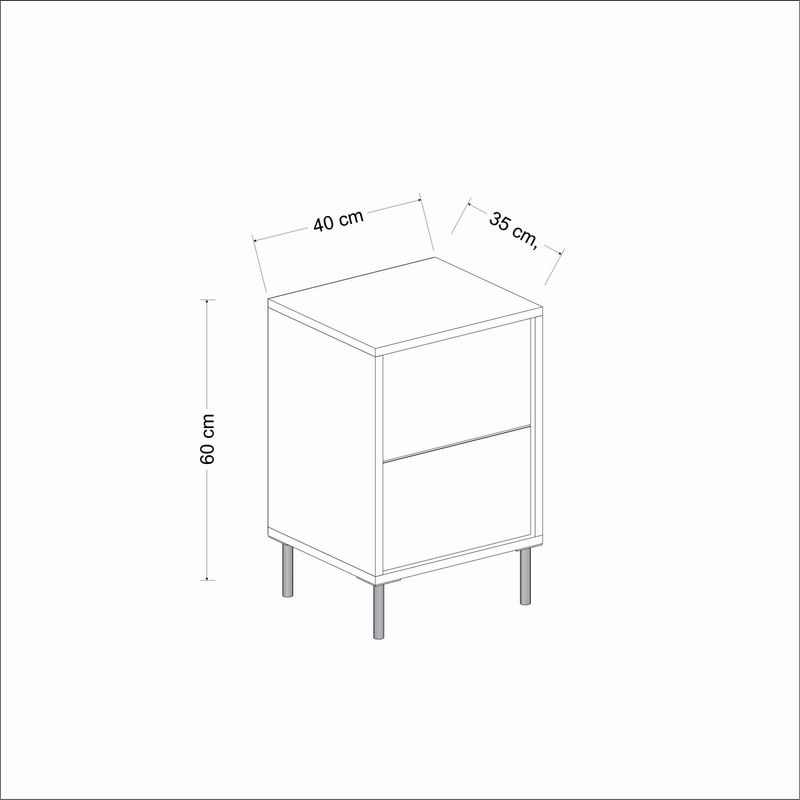 Casa si Gradina - Mobilier - Comode si corpuri - Noptiere - Noptiera, Hanah Home, pal melaminat, alb auriu, 40x35x60 cm - Infinity.ro