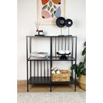 Casa si Gradina - Mobilier - Biblioteci si rafturi - Etajere - Etajera, Hanah Home, pal melaminat si sticla, negru si fum, 80x30x90 cm - Infinity.ro