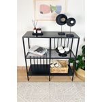 Casa si Gradina - Mobilier - Biblioteci si rafturi - Etajere - Etajera, Hanah Home, pal melaminat si sticla, negru si fum, 80x30x90 cm - Infinity.ro