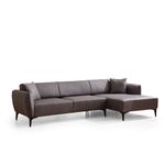 Casa si Gradina - Mobilier - Canapele si coltare - Coltare - Coltar, Hanah Home, lemn de fag si pal, gri inchis, 270x140x95 cm - Infinity.ro