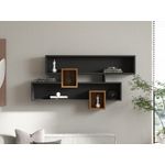 Casa si Gradina - Mobilier - Biblioteci si rafturi - Etajere - Etajera, Hanah Home, pal melaminat, nuc si antracit, 120x75x22 cm - Infinity.ro
