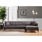 Casa si Gradina - Mobilier - Canapele si coltare - Coltare - Coltar, Hanah Home, lemn de fag si pal, gri inchis, 270x140x95 cm - Infinity.ro
