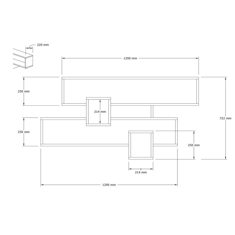 Casa si Gradina - Mobilier - Biblioteci si rafturi - Etajere - Etajera, Hanah Home, pal melaminat, nuc si antracit, 120x75x22 cm - Infinity.ro