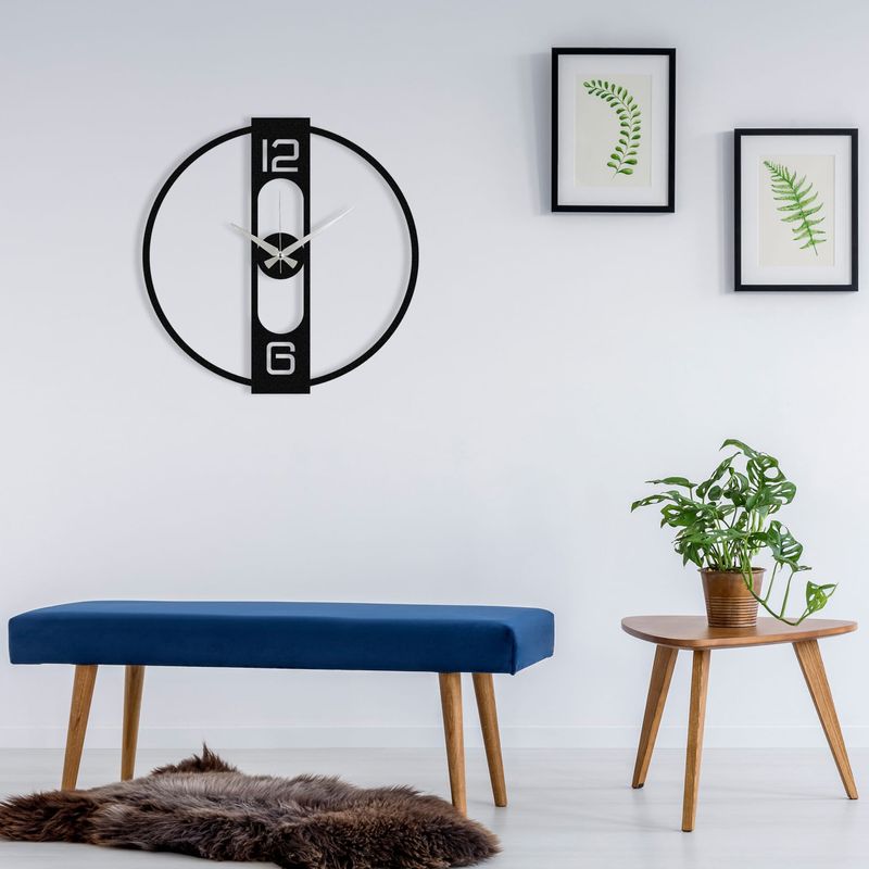 Casa si Gradina - Decoratiuni - Ceasuri - Ceas de perete decorativ, Wallxpert, metal, negru, 48x48 cm, 279ENZ1827 - Infinity.ro