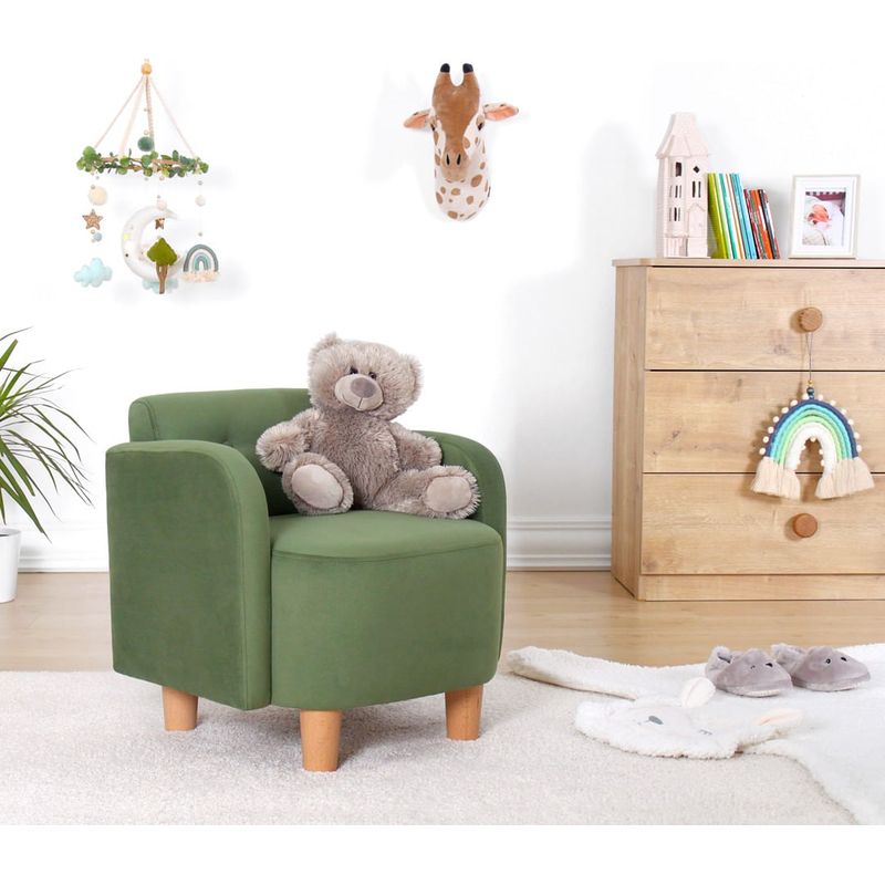Casa si Gradina - Mobilier - Mobilier copii - Mobilier camera copiilor - Fotoliu cu aripi pentru copii, Atelier Del Sofa, bumbac, verde, 51x47x35 cm - Infinity.ro