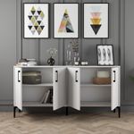 Casa si Gradina - Mobilier - Comode si corpuri - Console - Consola, Hanah Home, pal melaminat, alb, 160x35x78 cm, 845HCT5328 - Infinity.ro