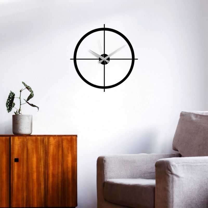 Casa si Gradina - Decoratiuni - Ceasuri - Ceas de perete decorativ, Wallxpert, metal, negru, 49x49 cm, 891TNL2447 - Infinity.ro