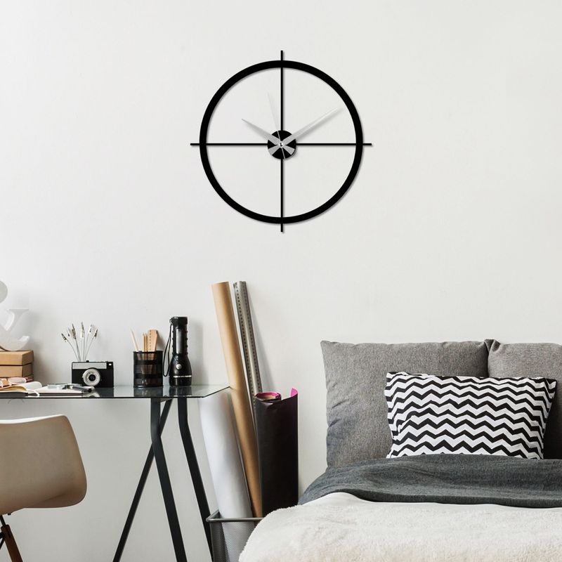 Casa si Gradina - Decoratiuni - Ceasuri - Ceas de perete decorativ, Wallxpert, metal, negru, 49x49 cm, 891TNL2447 - Infinity.ro