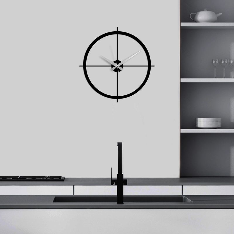 Casa si Gradina - Decoratiuni - Ceasuri - Ceas de perete decorativ, Wallxpert, metal, negru, 49x49 cm, 891TNL2447 - Infinity.ro