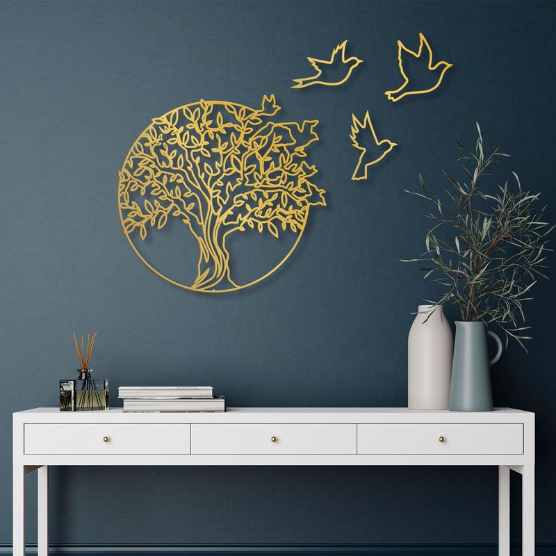 Casa si Gradina - Decoratiuni - Decoratiuni perete - Accesoriu decorativ de perete, Wallxpert, metal, auriu, 61x56 cm - Infinity.ro