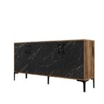 Casa si Gradina - Mobilier - Comode si corpuri - Console - Consola, Hanah Home, pal melaminat, nuc si marmura neagra, 160x35x78 cm - Infinity.ro