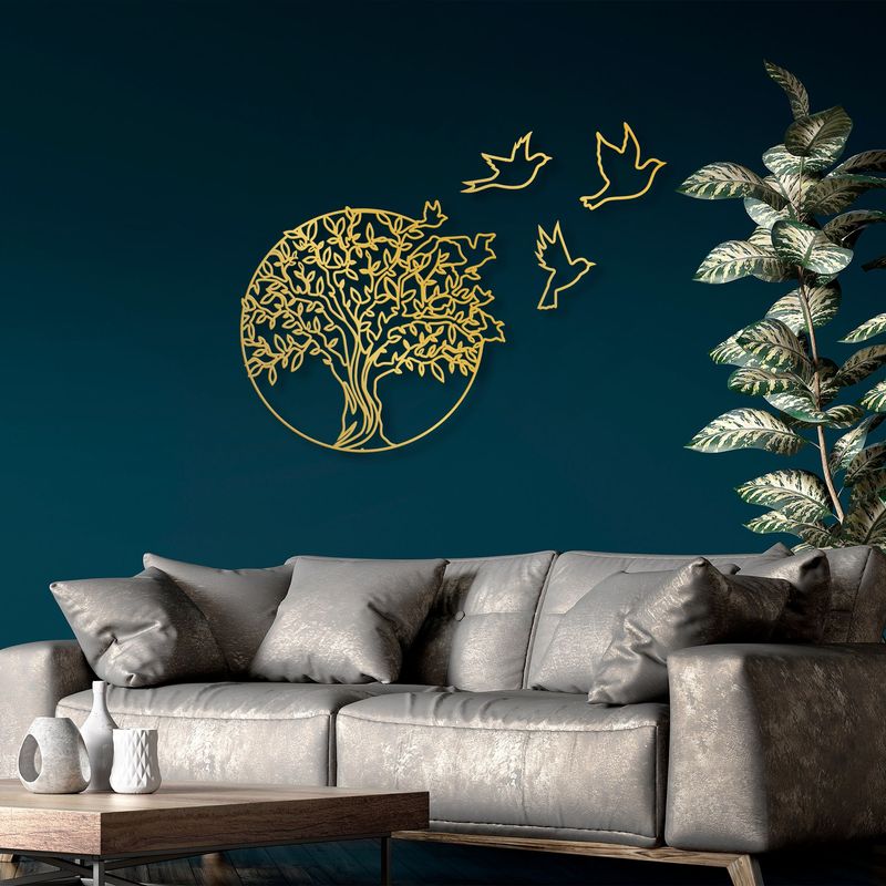 Casa si Gradina - Decoratiuni - Decoratiuni perete - Accesoriu decorativ de perete, Wallxpert, metal, auriu, 61x56 cm - Infinity.ro