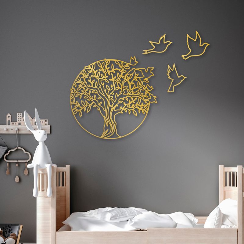 Casa si Gradina - Decoratiuni - Decoratiuni perete - Accesoriu decorativ de perete, Wallxpert, metal, auriu, 61x56 cm - Infinity.ro