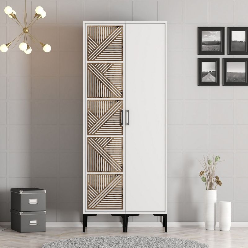 Casa si Gradina - Mobilier - Dulapuri si sifoniere - Dulapuri - Dulap, Hanah Home, pal melaminat, alb, 80x47.5x201.4 cm, 845HCT5428 - Infinity.ro