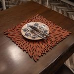 Casa si Gradina - Textile si covoare - Textile bucatarie - Fete de masa - Set de covorase de masa, Hermia, lemn, roz, 36x36 cm, 6 piese - Infinity.ro