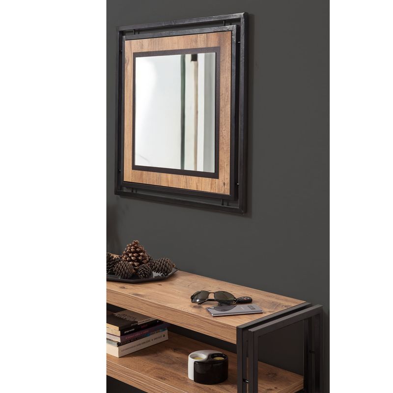 Casa si Gradina - Mobilier - Comode si corpuri - Console - Consola, Hanah Home, pal melaminat, pin atlantic si negru, 140x35x80 cm - Infinity.ro