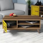 Casa si Gradina - Mobilier - Seturi de mobilier - Seturi living - Set mobilier living, Hanah Home, pal melaminat, nuc si galben, multiple dimensiuni - Infinity.ro