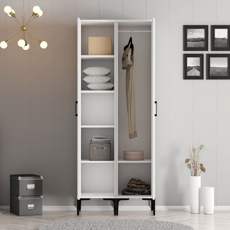 Casa si Gradina - Mobilier - Dulapuri si sifoniere - Dulapuri - Dulap, Hanah Home, pal melaminat, alb, 80x47.5x201.4 cm, 845HCT5428 - Infinity.ro